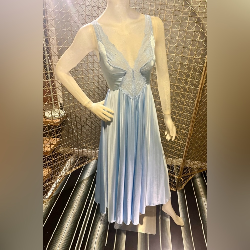 Rare vintage Olga Light Blue Slip Dress